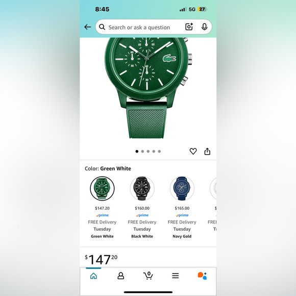 ❌Sold❌🎊Lacoste Green Chronograph Watch - Picture 5 of 5